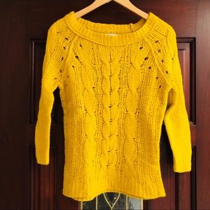 Mustard Knit Sweater: LOFT